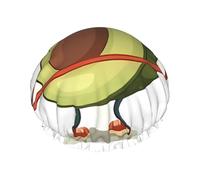 Joli bonnet de douche imprimé avocat - Bonnet de bain réutilisable avec double couche de protection, respirant et durable pour les voyages