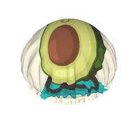 Joli bonnet de douche imprimé avocat de yoga, bonnet de douche doublé pour femme, réutilisable, double couche imperméable