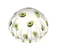 Joli bonnet de douche imprimé avocat - Double couche respirante, sangle élastique réglable, durable, essentiels de voyage d'hôtel