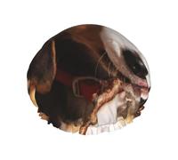 Joli bonnet de douche imprimé beagle, bonnet de douche doublé pour femme, réutilisable, double couche imperméable