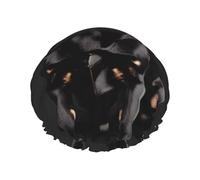 Joli bonnet de douche imprimé carlin noir standard-scale-2_00x, bonnet de douche pour femme, réutilisable, imperméable, bonnet de bain à séchage rapide