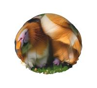Joli bonnet de douche imprimé cochons d'Inde pour femme, grande bande élastique lavable