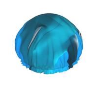 Joli bonnet de douche imprimé dauphin - Bonnet de cheveux réutilisable avec protection double couche, respirant et durable pour le voyage