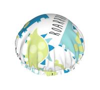 Joli bonnet de douche imprimé dinosaure, bonnet de douche doublé pour femme, réutilisable, double couche imperméable