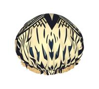 Joli bonnet de douche imprimé hibou, bonnet de douche doublé pour femme, réutilisable, double couche imperméable