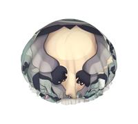 Joli bonnet de douche imprimé koala pour femme, léger, réutilisable, doux, double couche, étanche, étanche.
