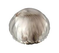 Joli bonnet de douche imprimé lapin blanc, bonnet de douche doublé pour femme, réutilisable, double couche imperméable