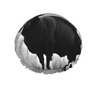 Joli bonnet de douche imprimé mouton agneau, bonnet de douche doublé pour femme, réutilisable, double couche imperméable