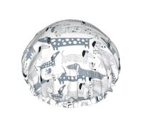 Joli bonnet de douche imprimé teckel pour femme, léger, réutilisable, doux, double couche imperméable, étanche.