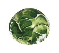 Joli bonnet de douche réutilisable et imperméable pour homme et femme avec bande élastique - Bonnet de bain double couche lavable pour toutes les coiffures - Facile à transporter