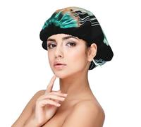 Joli bonnet de nuit pour femme avec imprimé méduses pour protéger les cheveux, bonnet de nuit confortable pour cheveux bouclés et longs Noir, noir, taille unique