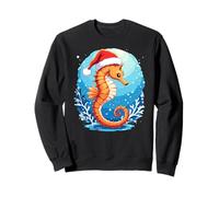 Joli Bonnet de Père Noël Hippocampe côtier Motif Hiver Sweatshirt