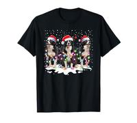 Joli Bonnet de Père Noël Lumineux pour Chien Border Collie T-Shirt