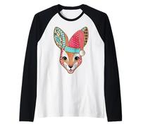 Joli Bonnet de Père Noël Renard coloré Manche Raglan