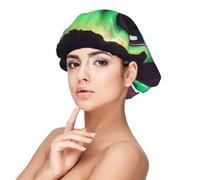 Joli bonnet en satin vert extraterrestre en soie, bonnet de cheveux pour dormir, bonnet de sommeil doux double couche en soie pour femme, cheveux naturels bouclés, cheveux longs tressés