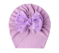 Joli bonnet tricoté pour bébé avec nœud, couvre-chef léger multicouche pour nourrissons, tout-petits, convient de zéro à trois ans, adapté aux vêtements décontractés, lavage à la main recommandé pour