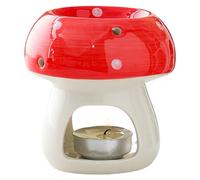 Joli bougeoir en céramique en forme de champignon, brûleur d'huiles essentielles, diffuseur d'aromathérapie pour décoration de Noël, maison, bureau (rouge)