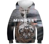 Joli boxer à capuche pour enfants garçons filles pull à capuche pull à capuche amusant impression 3D tops pull jeunesse vêtements de sport, Motivation de l'état d'esprit, 11-13 Years