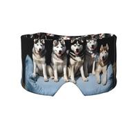 Joli cache-oreilles et yeux doux imprimé husky pour adultes - Housse de protection pour le sommeil de voyage
