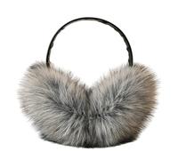 Joli cache-oreilles tendance en laine chaude anti-gel pour fille, gris foncé, taille unique