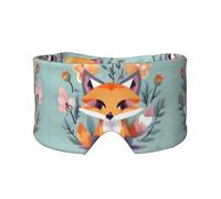 Joli cache-yeux imprimé renard fleurs pour sieste, voyage, yoga, voyage, voyage, bureau, sieste, avion