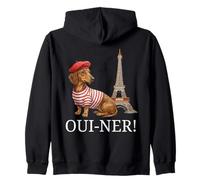 Joli Cadeau Teckel Paris Oui-Ner Ouiner Wiener Tour Eiffel Sweat à Capuche