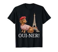 Joli Cadeau Teckel Paris Oui-Ner Ouiner Wiener Tour Eiffel T-Shirt
