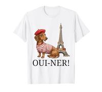 Joli Cadeau Teckel Paris Oui-Ner Ouiner Wiener Tour Eiffel T-Shirt