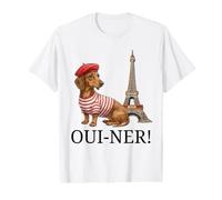 Joli Cadeau Teckel Paris Oui-Ner Ouiner Wiener Tour Eiffel T-Shirt Graphique avec Valeur