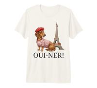 Joli Cadeau Teckel Paris Oui-Ner Ouiner Wiener Tour Eiffel T-Shirt Haut de Gamme