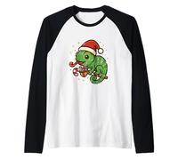 Joli caméléon d'hiver avec Bonnet de Père Noël Manche Raglan