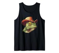 Joli caméléon en costume de cowboy pour adultes et enfants Débardeur