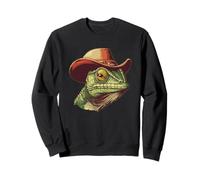 Joli caméléon en costume de cowboy pour adultes et enfants Sweatshirt