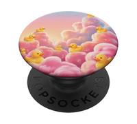 Joli Canard Nuage esthétique Rose Ciel rêveur Girly Design PopSockets PopGrip Adhésif