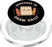Joli carnet de Croquis « Remember to Draw Daily » PopSockets PopGrip pour MagSafe