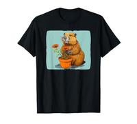 Joli castor pour prendre soin des plantes en pot pour un plaisir de jardin joyeux T-Shirt