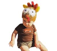 Joli chapeau de dinde pour adultes - Bonnet d'hiver chaud pour fête de Thanksgiving - Accessoire de fête de Thanksgiving - Fait à la main - Chapeau de cosplay pour adulte
