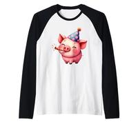 Joli Chapeau de fête porcelet avec Motif de célébration Manche Raglan