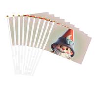 Joli chapeau de nain imprimé drapeaux à main polyvalents pour fête, défilé, célébration, vacances, mariage, décoration d'intérieur