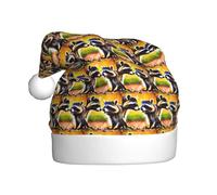 Joli chapeau de Père Noël pour homme et femme avec imprimé raton laveur pour fête du Nouvel An