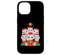 Joli Chapeau de Sapin de Noël Maneki Neko Pile Chat Porte-Bonheur Coque pour iPhone 14