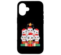 Joli Chapeau de Sapin de Noël Maneki Neko Pile Chat Porte-Bonheur Coque pour iPhone 16