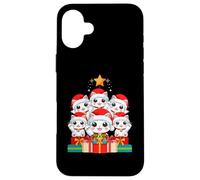 Joli Chapeau de Sapin de Noël Maneki Neko Pile Chat Porte-Bonheur Coque pour iPhone 16 Plus