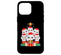 Joli Chapeau de Sapin de Noël Maneki Neko Pile Chat Porte-Bonheur Coque pour iPhone 16 Pro Max