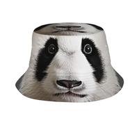 Joli chapeau de soleil avec tête d'ours de panda pour homme et femme UPF 50+ chapeau de plage pliable chapeau de soleil d'été casquette de pêcheur noir