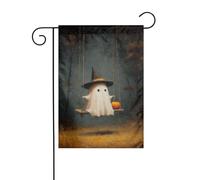 Joli chapeau de sorcière fantôme sur balançoire drapeau de jardin 30 x 45 cm vertical double face ferme vacances décorations extérieures drapeau de cour