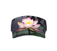 Joli chapeau de visière de soleil papillon violet réglable pour homme et femme, large bord vide, haut de baseball, visières, Fleur de lotus blanche, taille unique