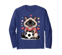 Joli Chat de Football Just Girl Who Aime Birman Win Mom Goal Kids Manche Longue