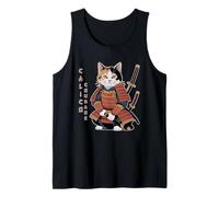 Joli Chat Ninja samouraï Amusant Calico Courage Débardeur