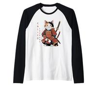 Joli Chat Ninja samouraï Amusant Calico Courage Manche Raglan